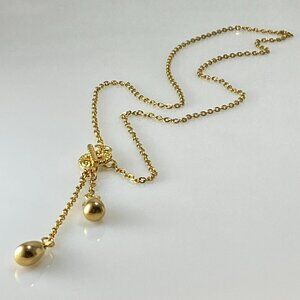 Gold Plated Stainless Steel Teardrop Necklace
